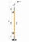 Dřevěný sloup, vrchní kotvení, výplň: sklo, levý, vrch nastavitelný (ø 42mm), materiál: buk, broušený povrch s nátěrem BORI (bezbarvý)