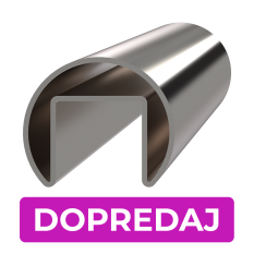 Madlo ø 42,4 x 1000 mm, sklo 8 - 17,5 mm, broušená AISI 304