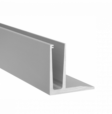 Hliníkový kotevní profil pro sklo 12-22 mm, vrchní kotvení. Bez příslušenství, povrchová úprava brus, cena za délku 2500 mm