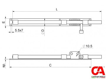 Petlice ø 12mm, L: 420 mm