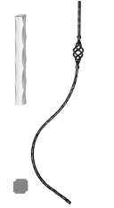 Kovaná výplň zábradlí H 1000xL210mm,12x12mm,válcovaná ocel