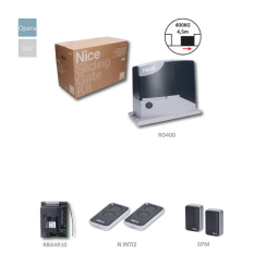 ROAD400KIT-Z sada pohonu pro posuvné brány do 400kg, 24V, 210W, 300N, 1x el.RBA4R10 s vestavěným přijímačem, 2x INTI2, 1pár EPM