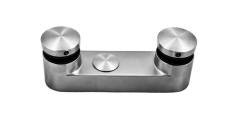 Bodové kotvení skla 6-12,76mm (ploché), dvě bodové svorky skla ø 45mm, broušená nerez K320 /AISI304/, balení obsahuje gumičky na sklo