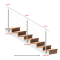 Nerezový sloup, boční kotvení, 5 řadový průchodný, vnitřní, vrch nastavitelný (ø 42,4x2 mm), broušená nerez K320 / AISI304