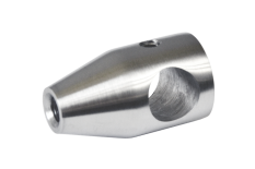 Držák tyče ø 12 mm, plochý, závit M5, broušená AISI 304