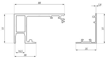 TS-MTRFIX300SET NABL - Sada: horní profil s pevnou skleněnou stěnou + kryt