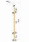 Dřevěný sloup, vrchní kotvení, výplň: sklo, průchozí, vrch nastavit. (ø 42mm), materiál: buk, broušený povrch bez nátěru