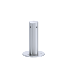 Příruba (rohová) na fasádní lankovou stěnu, odsazení 150 mm, se dvěma vnitřními závity M8, broušená nerez K320 / AISI 304