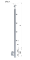 Nerezový sloup, boční kotvení, 4 řadový průchodný, venkovní, vrch nastavitelný (ø 42,4x2 mm), broušená nerez K320 / AISI304