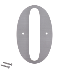 Číslo domovní 0, (156x1.5mm), s dírami, broušená nerez K320 / AISI 304