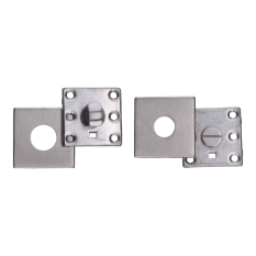 Čtvercová rozeta s uzamykací páčkou na WC dveře (53x53x10mm), rozměr páčky: 22x12x25mm, broušená nerez K320 /AISI304