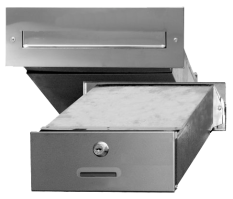 Poštovní schránka do zdi (275x90x400mm), max. formát listu: A4, leštěná nerez, AISI430