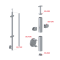 Nerezový sloup, boční kotvení, výplň: sklo, průchozí, vrch pevný (ø42,4x2 mm), broušená nerez K320 / AISI304