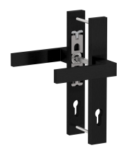 Hliníkový set se štítem klika/klika, černý broušený elox