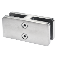 Svorka skla přímá (95x45x30 mm), na sklo 8-12.76mm, broušená nerez K320 / AISI304, balení neobsahuje gumičky na sklo