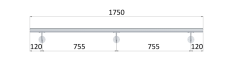 Madlo ø 42.4mm, L-1750mm, broušená nerez AISI304