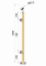 Dřevěný sloup, vrchní kotvenie, výplň: sklo, levý, vrch nastavitelný (ø42 mm), materiál: buk, broušený povrch bez nátěru