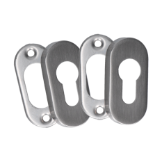 Oválná rozeta na cylindrickou vložku (66x32 mm), bal.: 1 pár, broušená nerez K320 /AISI304, spodní část nerez