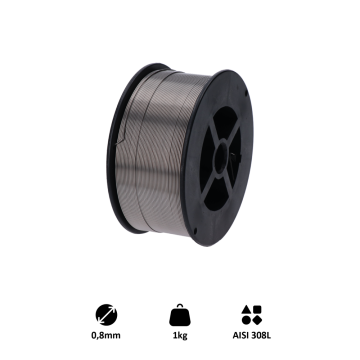 Svařovací drát /AISI 308L (0.8 mm) 1 kg, pro svařování MIG-MAG nerez