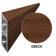 Profil 108x16mm, práškový lak, struktura OŘECH, L-6000mm