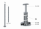Nerezový sloup, vrchní kotvení, 6 děrový, koncový, vrch pevný (ø42,4x2 mm), broušená nerez K320 / AISI304
