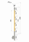 Dřevěný sloup, boční kotvení, 4 řadový, průchozí, vnější, vrch nastavitelný (ø42 mm), materiál: buk, broušený povrch s nátěrem BORI (bezbarvý)