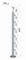 Nerezový sloup, vrchní kotvení, 6 řadový průchodný, vrch pevný (ø 42,4x2 mm), leštěná nerez / AISI304