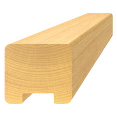 Dřevěný profil (45x40 mm / L: 3000 mm), materiál: buk, broušený povrch bez nátěru, balení: PVC fólie, průběžný materiál