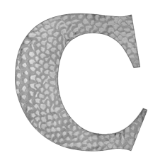 Domovní písmeno C, 170x90 cm zdobené, bez povrchové úpravy