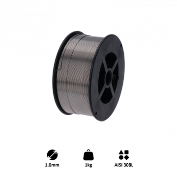 Svařovací drát /AISI 308L (1.0 mm) 1 kg, pro svařování MIG-MAG nerez