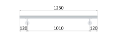 Madlo ø 42.4mm, L-1250mm, leštěná nerez AISI304