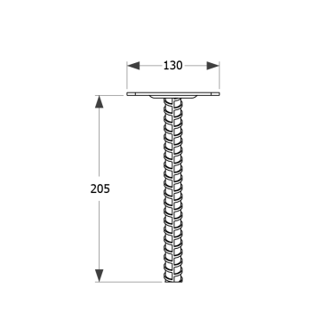 Pätka stĺpika s podstavcom 130x205mm, 3mm pozink, počet děr o průměru 12mm-4ks, počet otvorov 6/9mm-4ks