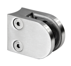 Svorka skla na trubku ø 48.3mm (50x40x26mm), pro sklo 6-10.76mm, broušená nerez K320 /AISI304/, balení neobsahuje gumičky na sklo