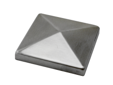 Ukončení stříška jeklu 80 x 80 mm, broušená nerez AISI 304
