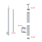 Nerezový sloup, boční kotvení, bez výplně, vrch pevný (ø 42,4x2 mm), broušená nerez K320 / AISI304