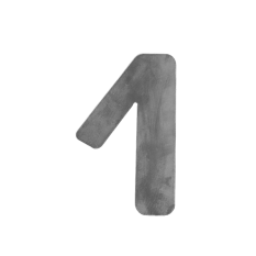 Číslo domovní 1, 120x80x3mm hladké, bez povrchové úpravy