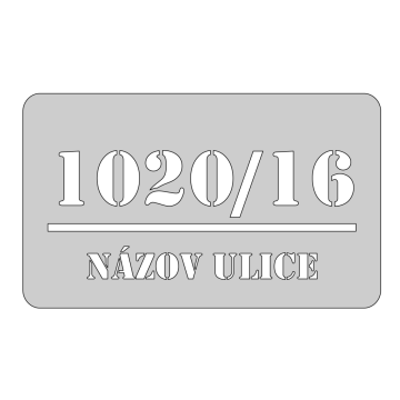 Domovní číslo, vzor 005, broušená nerez AISI 304