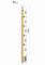 Dřevěný sloup, boční kotvení, 4 řadový, průchozí, vnitřní, vrch nastavitelný (40x40mm), materiál: buk, broušený povrch s nátěrem BORI (bezbarvý)
