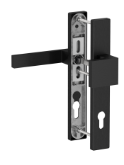 Hliníková sada se štítem klika/koule, černý broušený elox