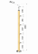 Dřevěný sloup, vrchní kotvení, 4 řadový, průchozí, vrch pevný (ø 42mm), materiál: buk, broušený povrch s nátěrem BORI (bezbarvý)