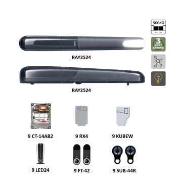 900KRAY2524EKD RAYKIT pro dvoukřídlovou bránu do 2,5 m/křídlo