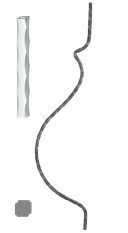 Kovaná výplň zábradlí H 900 x L 210 mm,12x12 mm,válcovaná ocel