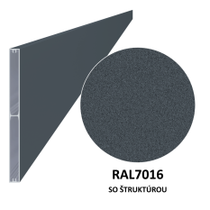 Profil 120x16mm, L-6000mm, práškový lak, struktura RAL7016