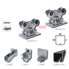 Samonos do 300 kg, profil 69 x 69 x 6000 mm, Fe