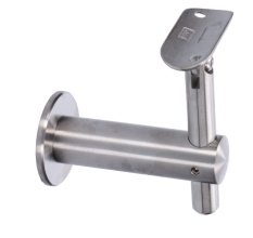 Držák madla s kloubem / ploché uchycení na jekl /madlo ø 42.4 mm, broušená nerez K320 /AISI304