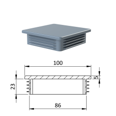 Krytka plastová 100 x 100 mm