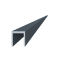 U profil 20,5 x 22 x 6000 mm, hliník, lak se strukturou RAL 7016