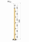 Dřevěný sloup, vrchní kotvení, 5 řadový, průchozí, vrch pevný (ø42 mm), materiál: buk, broušený povrch s nátěrem BORI (bezbarvý)