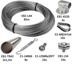 Montážní sada pro zelenou stěnu (ø 4 mm), nerez AISI 304/316