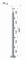 Nerezový sloup, vrchní kotvení, 4 řadový průchozí, vrch pevný (ø 42.4x2mm), broušená nerez K320 /AISI316